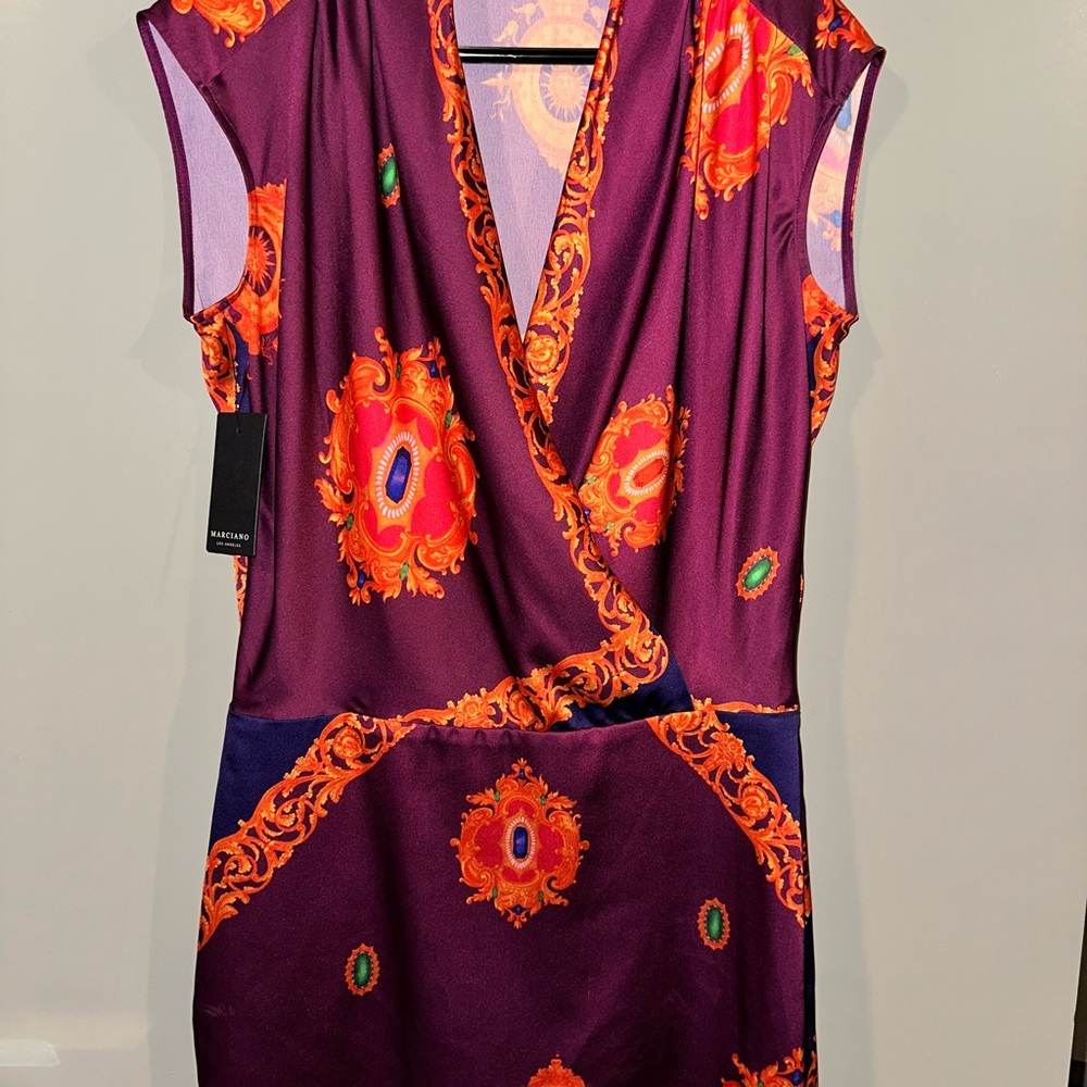 Marciano Purple and Orange Mini Dress